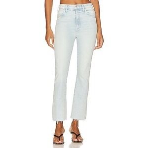 Mother Revolve The Hustler Ankle Fray Jeans Size‎ 34 "Smooth Sailing" Light Wash